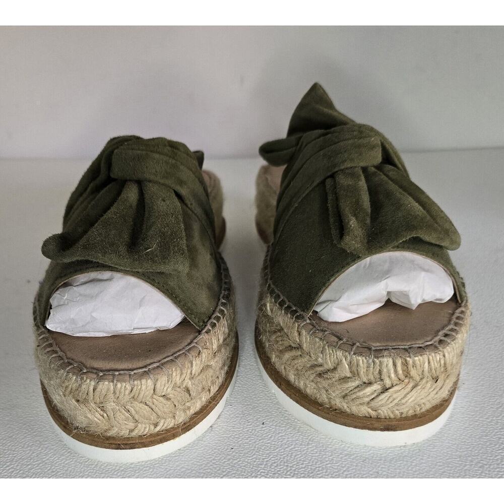 ERIC MICHAEL Sybil Suede Sandals Wedges Made in Spain Sage Green Sz 39-US 8-8.5 - Picture 4 of 8